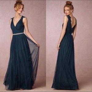 BHLDN by Watters and Watters navy blue pippa gown